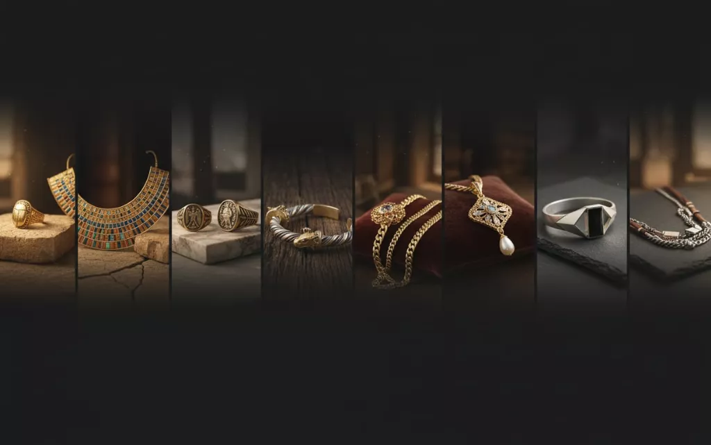 2. Evoluția bijuteriilor masculine (diferite tipuri de bijuterii masculine, istorie, bijuterii din aur)