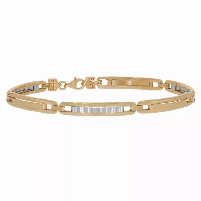 3. Bra╠&aring;t╠&ordf;a╠&aring;ri din aur pentru femei s╠&ordf;i ba╠&aring;rbat╠&ordf;i (bratara barbati Tezaur din aur galben si alb)