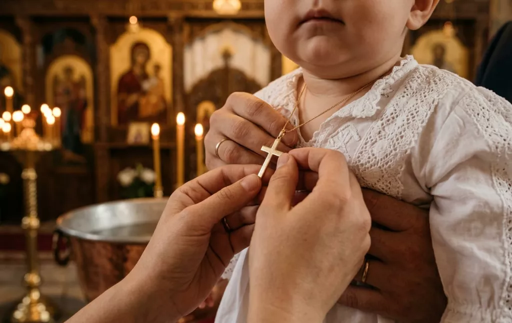2.1. Simbolistica crucilor din aur pentru copii (nasa care daruieste unui copil o cruce din aur, slujba religioasa, botez ortodox)
