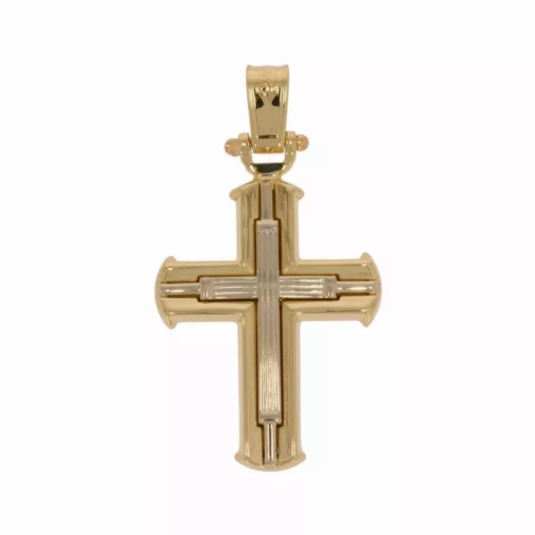 4.1. Cruciulita din aur pentru barbati (cruce din aur galben Tezaur Shop)