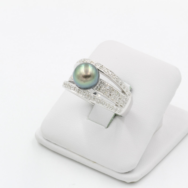 Inel Dama, Aur Alb, 14 k, 8.17 gr, cu Diamante, Cod Produs: 137603 - 2
