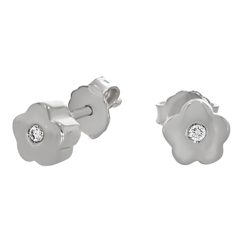 Cercei, Aur Alb, 18 k, 2.82 gr, cu Diamante, Cod Produs: 174054