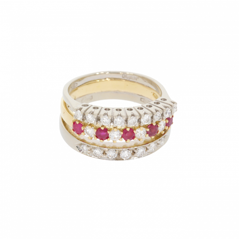 Inel Dama, Aur Mix, 18 k, 7.04 gr, cu Diamante, Cod Produs: 229136 - Tezaurshop.ro