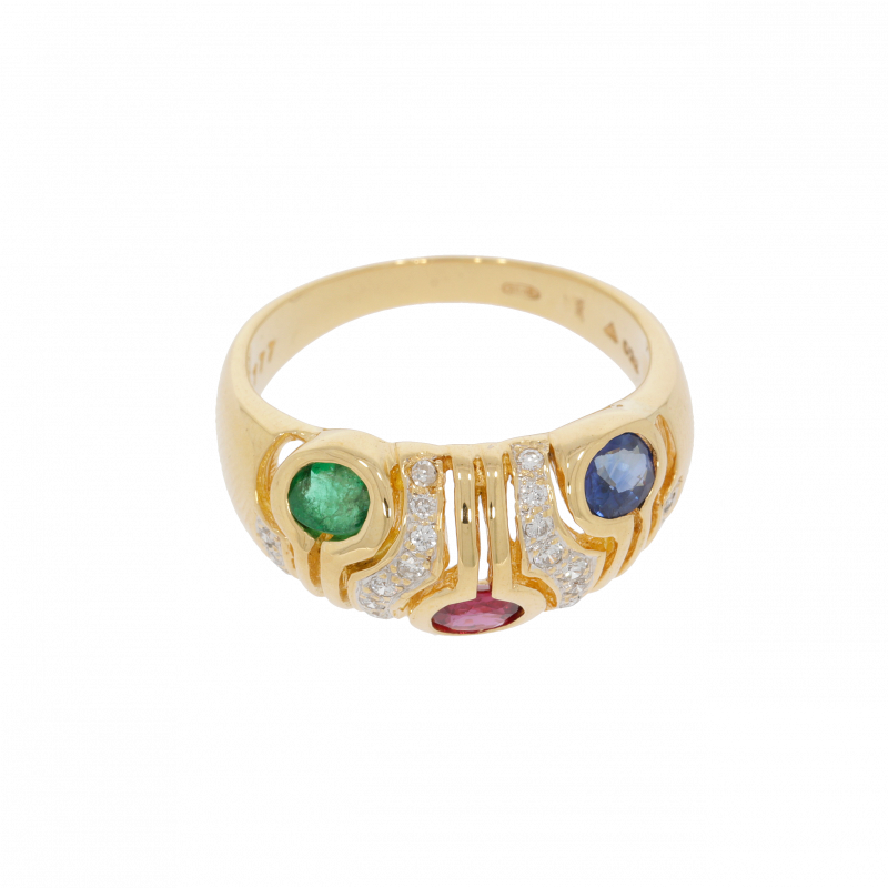 Inel Dama, Aur Galben, 18 k, 6.64 gr, cu Diamante, Cod Produs: 262768 - Tezaurshop.ro