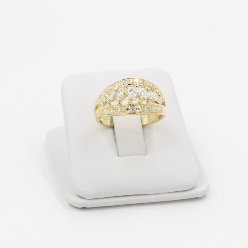 Inel Dama, Aur Galben, 18 k, 4.56 gr, cu Diamante, Cod Produs: 332670 - 2
