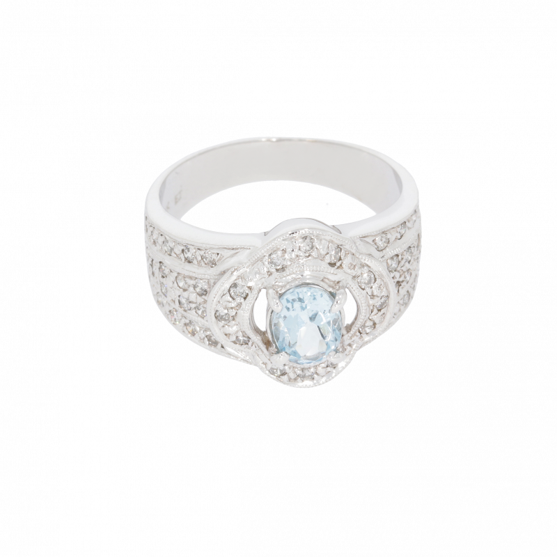 Inel Dama, Aur Alb, 14 k, 6.02 gr, cu Diamante, Cod Produs: 348187 - Tezaurshop.ro