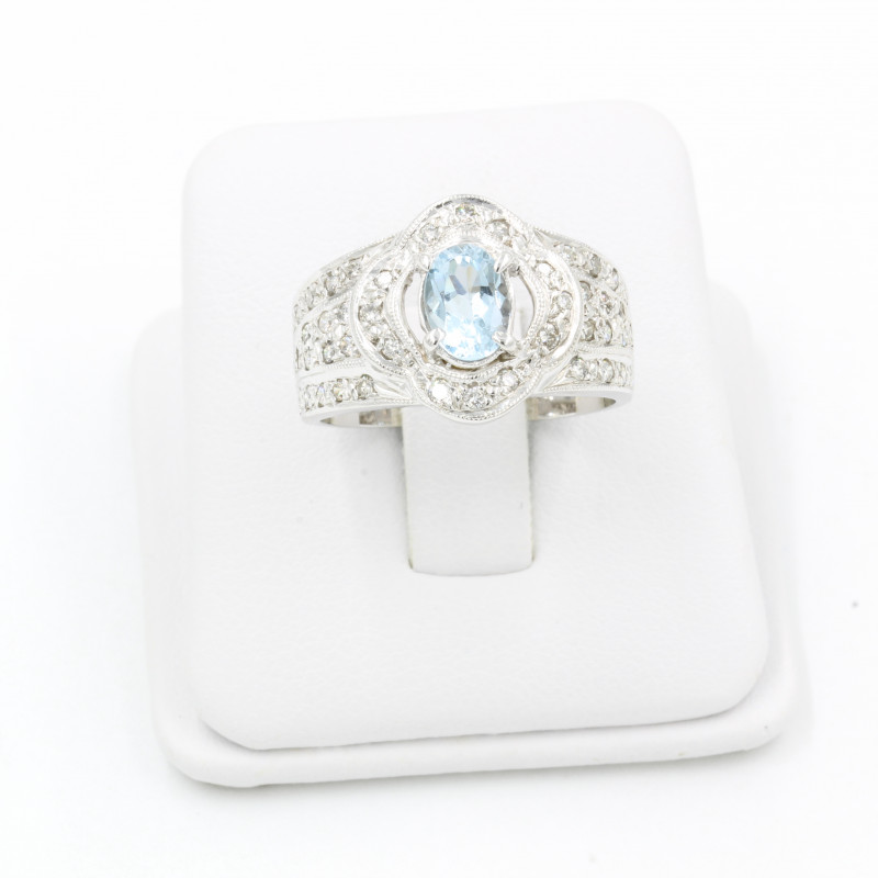 Inel Dama, Aur Alb, 14 k, 6.02 gr, cu Diamante, Cod Produs: 348187 - 2