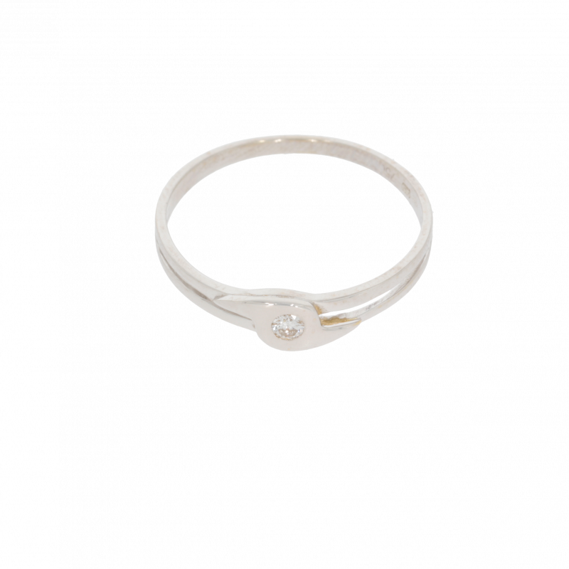 Inel Dama, Aur Alb, 18 k, 1.78 gr, cu Diamante, Cod Produs: 353969 - Tezaurshop.ro
