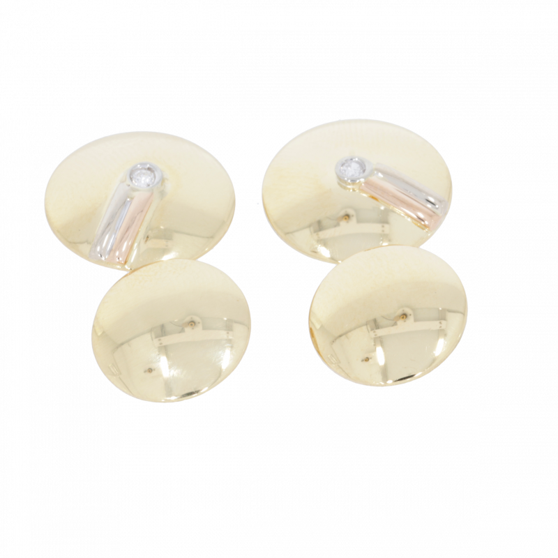 Butoni, Aur Galben, 18 k, 5.06 gr, cu Diamante, Cod Produs: 381813 - Tezaurshop.ro