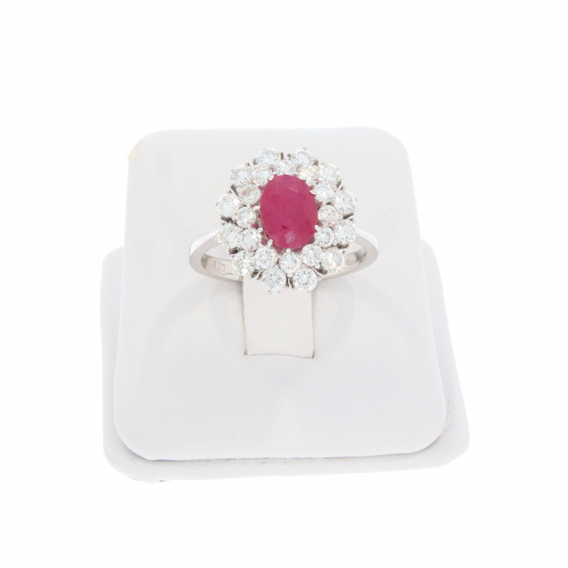 Inel Dama, Aur Alb, 18 k, 4.91 gr, cu Diamante, Cod Produs: 482124 - 2