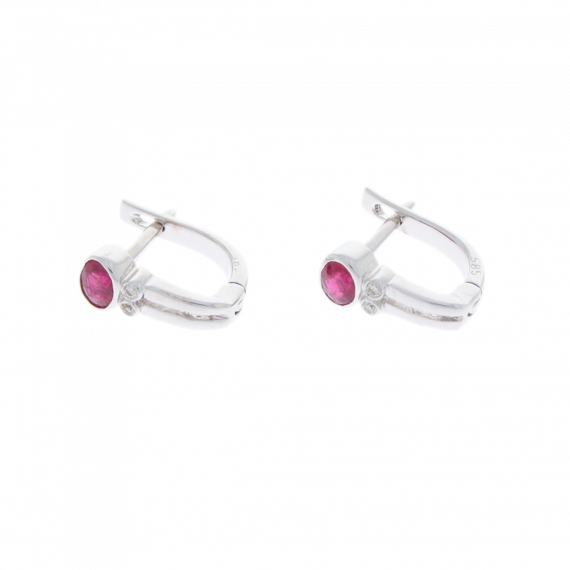 Cercei, Aur Alb, 14 k, 4.07 gr, cu Diamante, Cod Produs: 483533 - Tezaurshop.ro
