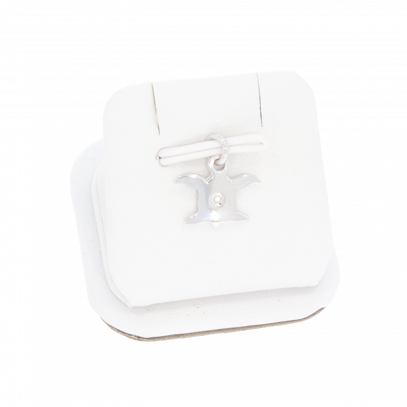 Pandantiv, Aur Alb, 18 k, 1.25 gr, cu Diamante, Cod Produs: 486681