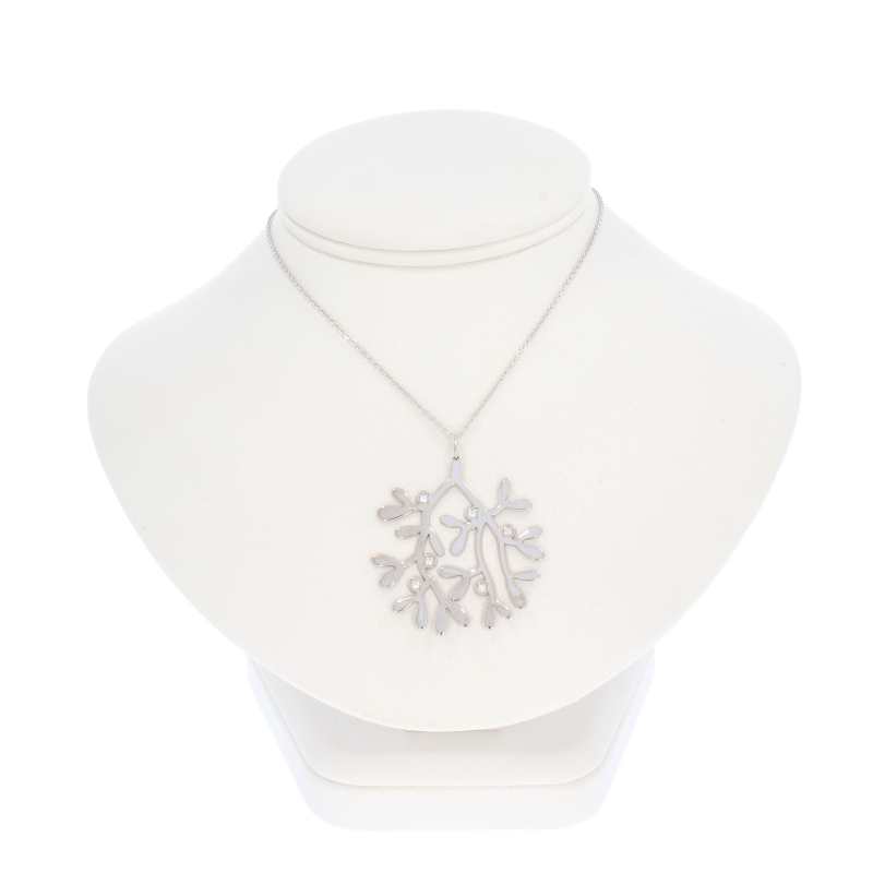 Colier, Aur Alb, 14 k, 4.88 gr, cu Diamante, Cod Produs: 486926 - 2