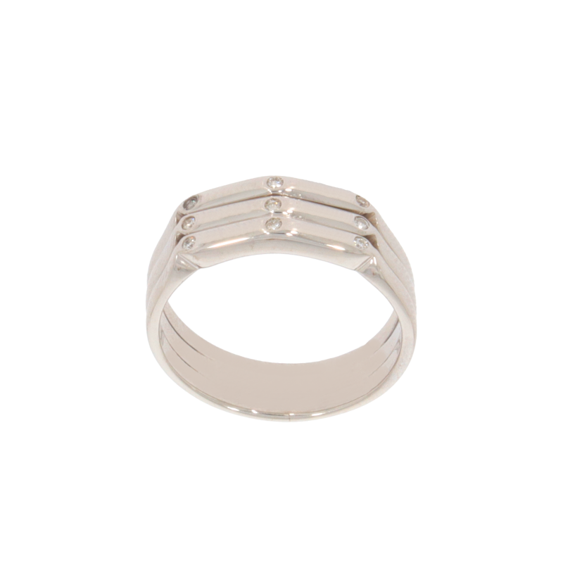 Inel Dama, Aur Alb, 18 k, 5.48 gr, cu Diamante, Cod Produs: 490498