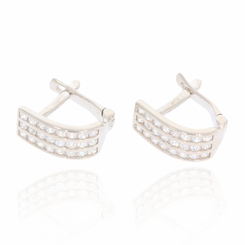 Cercei, Aur Alb, 14 k, 2 gr, Cod Produs: 495436 - Tezaurshop.ro