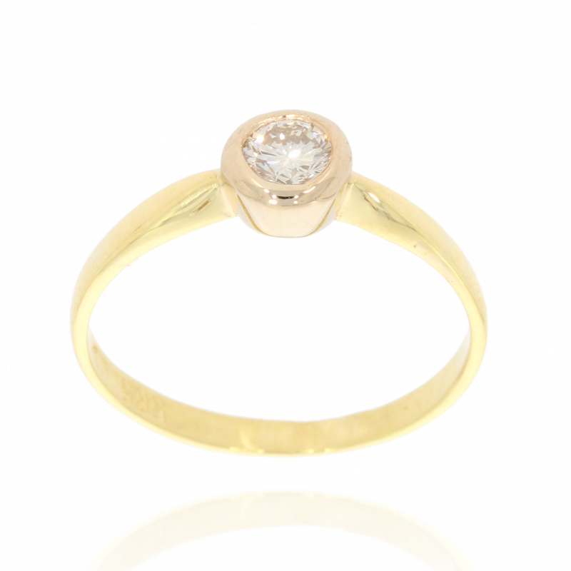 Inel Dama, Aur Galben, 14 k, 1.69 gr, cu Diamante, Cod Produs: 498899 - Tezaurshop.ro