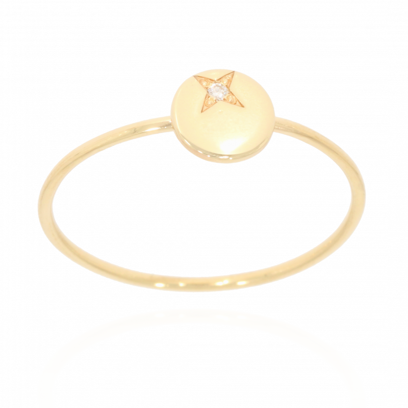 Inel Dama, Aur Galben, 14 k, 0.7 gr, cu Diamante, Cod Produs: 503096 - Tezaurshop.ro