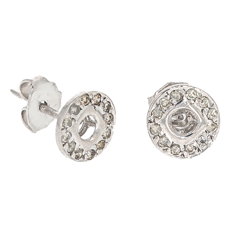 Cercei, Aur Alb, 18 k, 1.96 gr, cu Diamante, Cod Produs: 514495 - Tezaurshop.ro