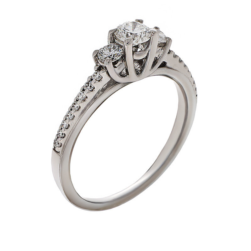 Inel, Aur Alb, 18 k, 3.47 gr, cu Diamante, Cod Produs: 526725