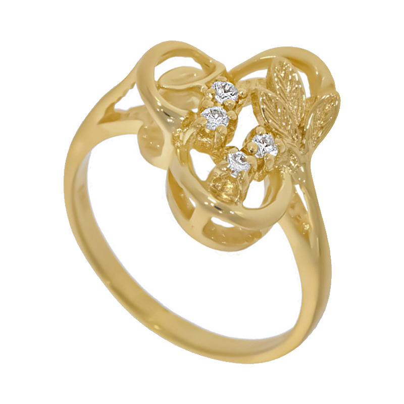 Inel, Aur Galben, 14 k, 2.89 gr, cu Diamante, Cod Produs: 540954