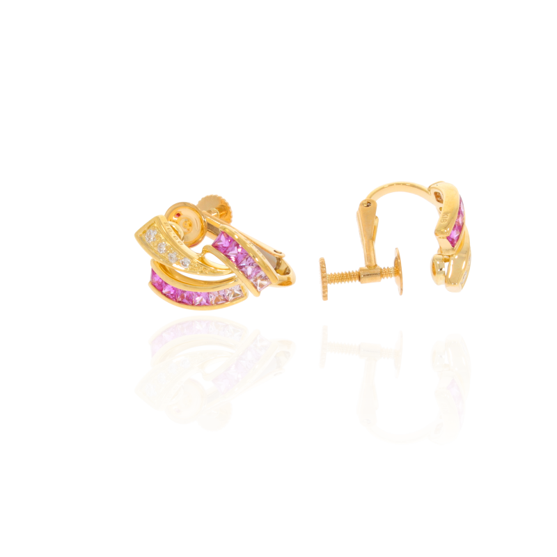 Cercei, Aur Galben, 18 k, 7.29 gr, cu Diamante, Cod Produs: 555060 - Tezaurshop.ro