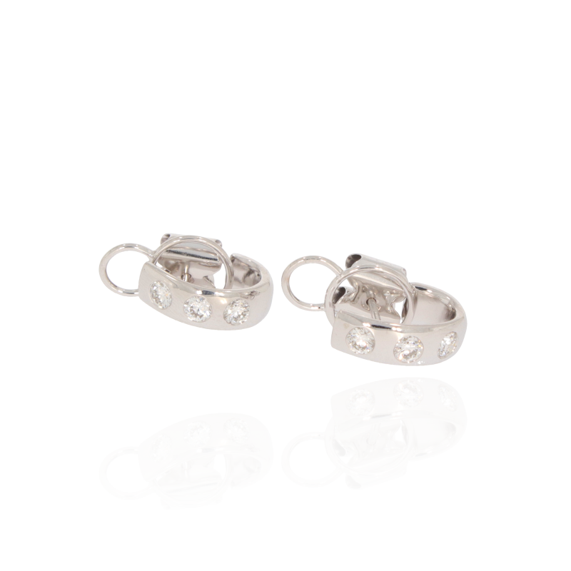 Cercei, Aur Alb, 18 k, 8.1 gr, cu Diamante, Cod Produs: 560382 - Tezaurshop.ro