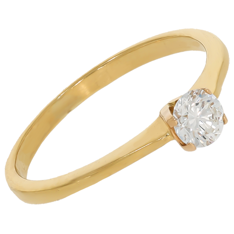 Inel Dama, Aur Galben, 18 k, 1.21 gr, cu Diamante, Cod Produs: 560658 - Tezaurshop.ro