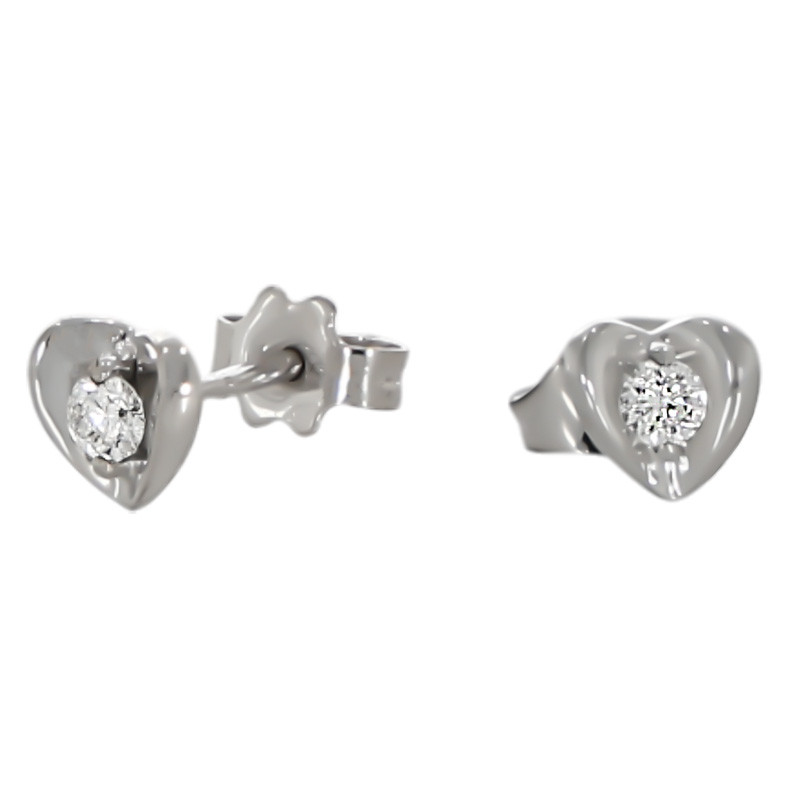 Cercei, Aur Alb, 18 k, 0.74 gr, cu Diamante, Cod Produs: 561245
