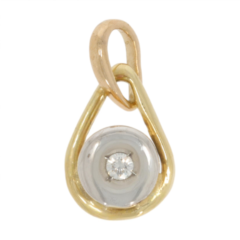 Pandantiv, Aur Mix, 14 k, 1.9 gr, cu Diamante, Cod Produs: 561370 - Tezaurshop.ro