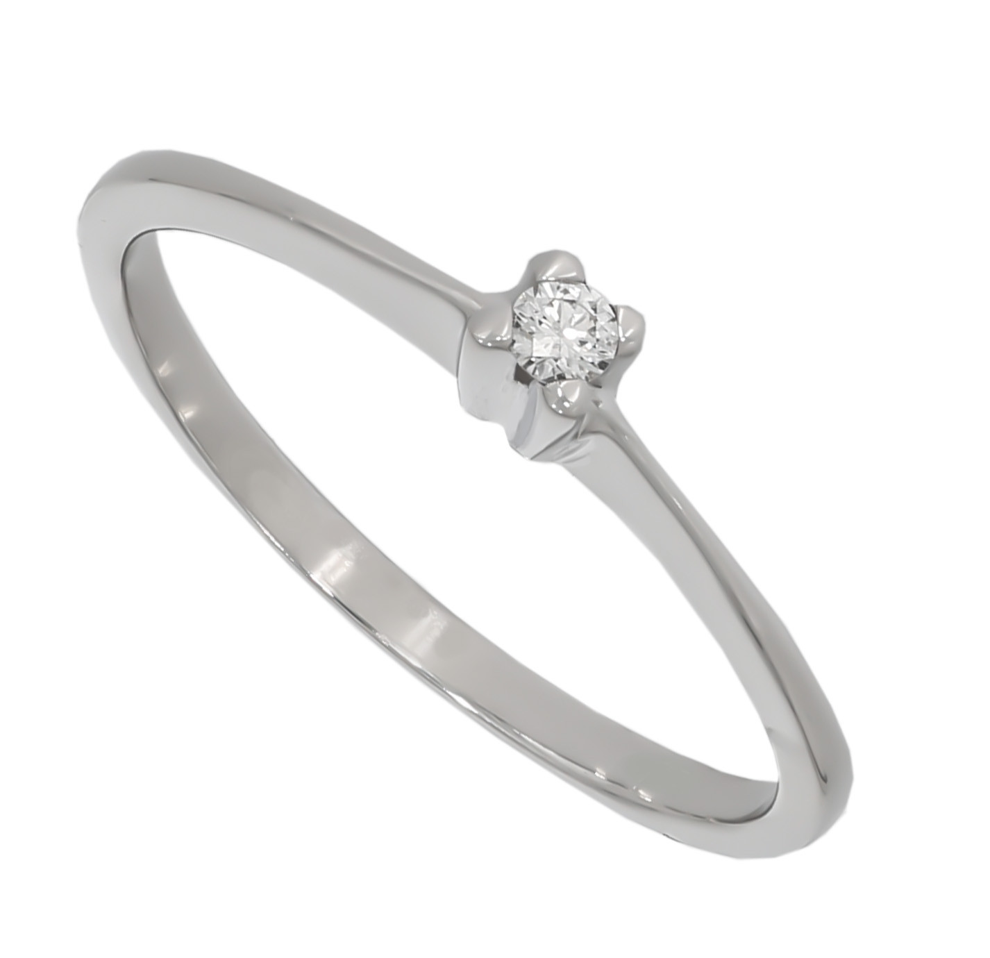 Inel Dama, Aur Alb, 18 k, 1.36 gr, cu Diamante, Cod Produs: 561469