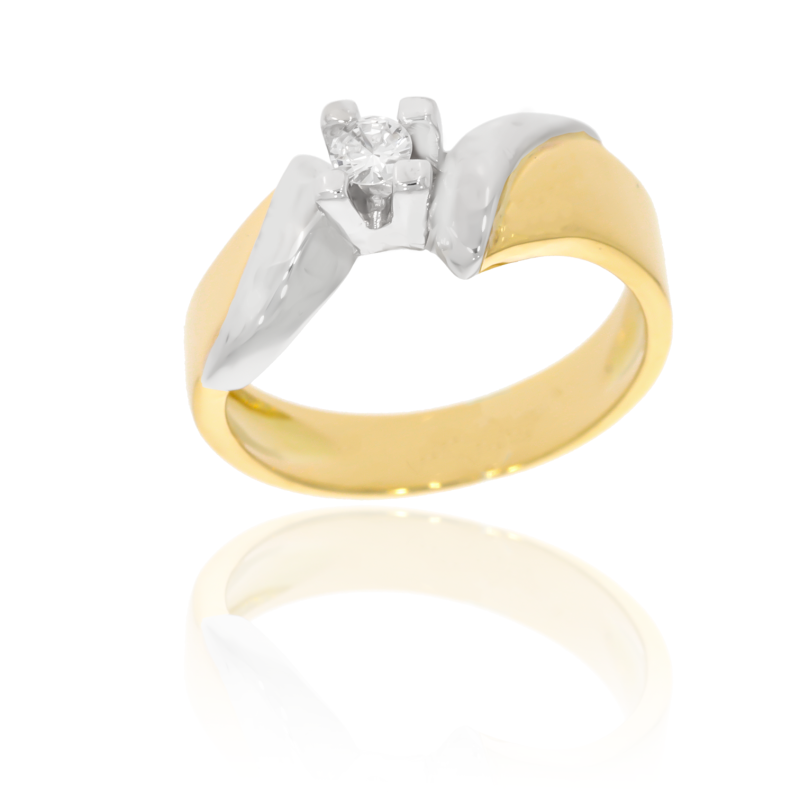 Inel Dama, Aur Mix, 18 k, 5.23 gr, cu Diamante, Cod Produs: 561505 - Tezaurshop.ro
