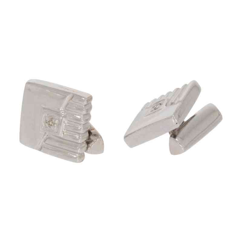 Butoni, Aur Alb, 14 k, 11.17 gr, cu Diamante, Cod Produs: 562268