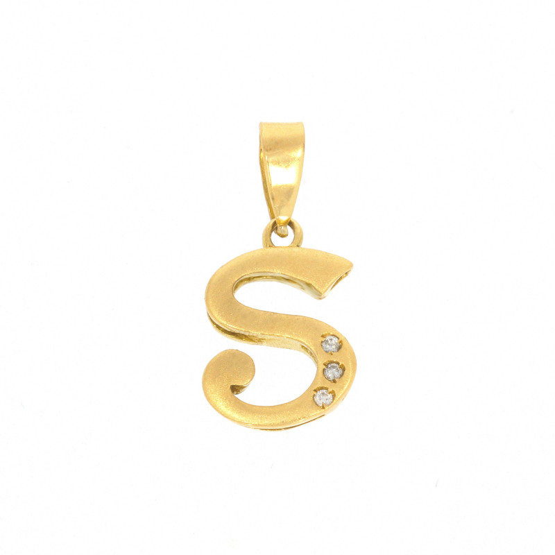 Pandant Initiala, Aur Galben, 18 k, 1.36 gr, cu Diamante, Cod Produs: 569919 - Tezaurshop.ro