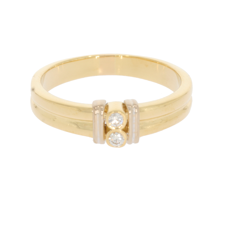 Inel Dama, Aur Mix, 18 k, 5 gr, cu Diamante, Cod Produs: 571070 - Tezaurshop.ro