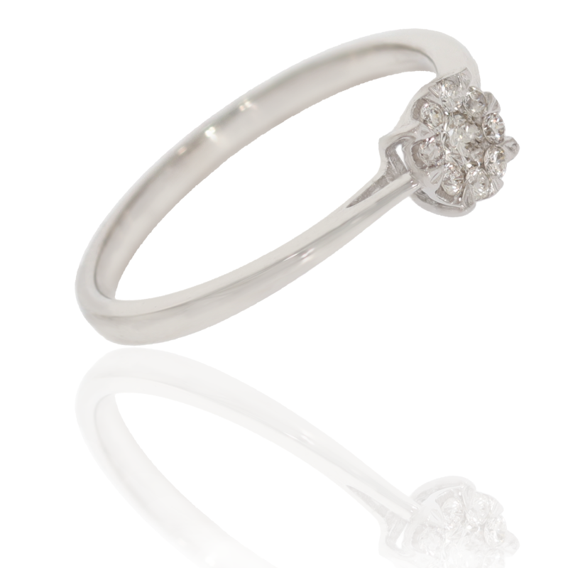 Inel Dama, Aur Alb, 18 k, 1.6 gr, cu Diamante, Cod Produs: 574696 - Tezaurshop.ro
