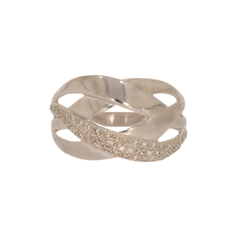 Inel Dama, Aur Alb, 18 k, 1.8 gr, cu Diamante, Cod Produs: 574862 - Tezaurshop.ro