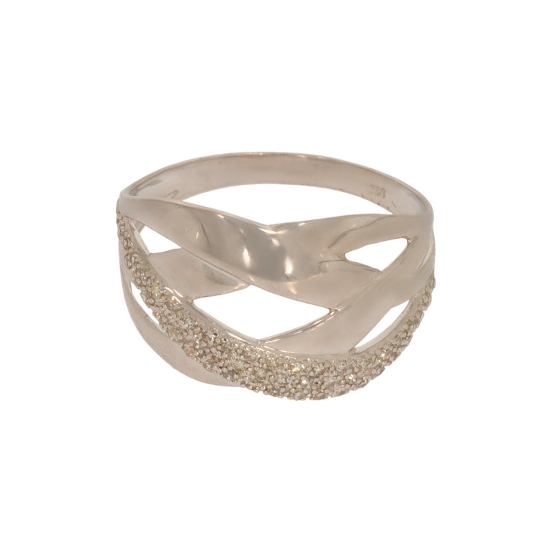 Inel Dama, Aur Alb, 18 k, 1.8 gr, cu Diamante, Cod Produs: 574862 - 2