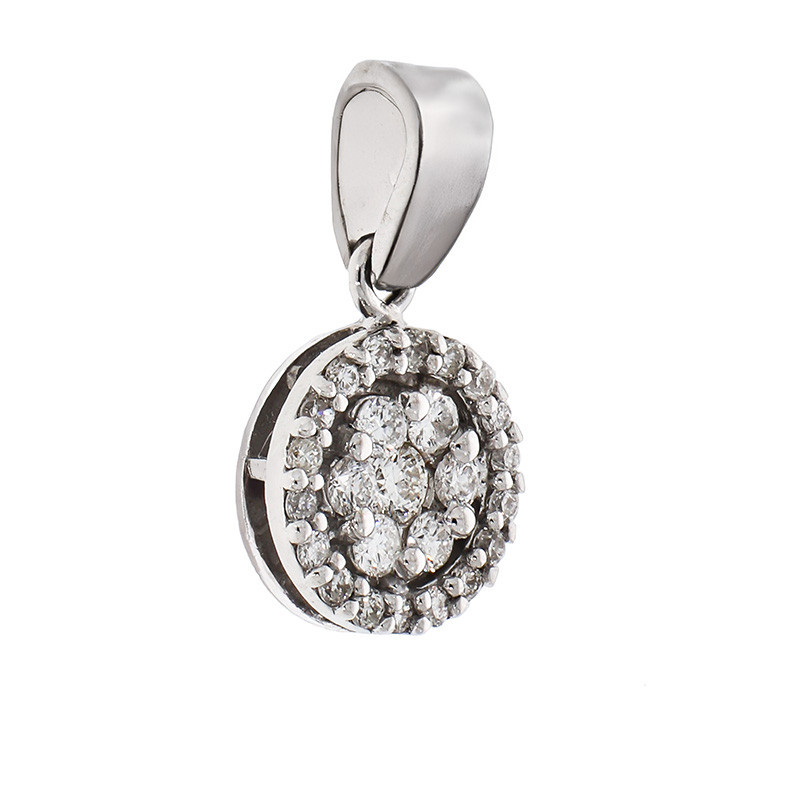 Pandantiv, Aur Alb, 18 k, 1.19 gr, cu Diamante, Cod Produs: 574868 - Tezaurshop.ro