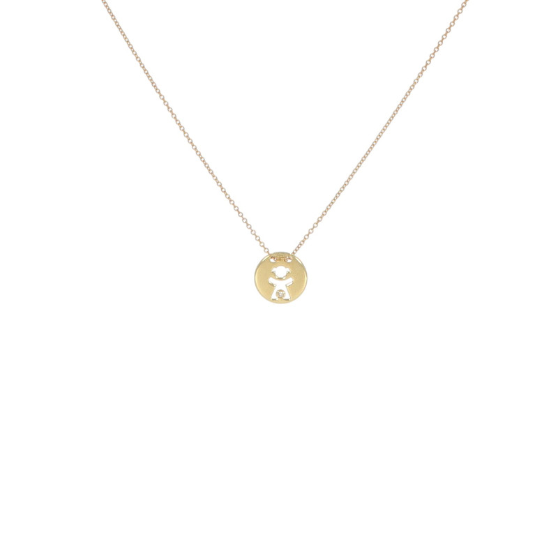 Colier, Aur Galben, 14 k, 1.24 gr, cu Diamante, Cod Produs: 576502 - Tezaurshop.ro