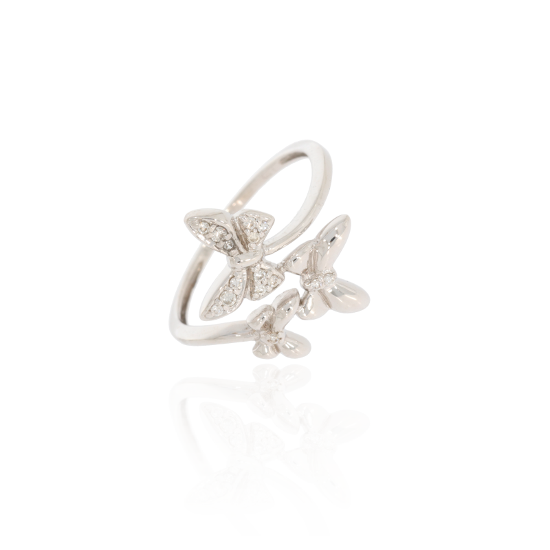 Inel Dama, Aur Alb, 18 k, 2.25 gr, cu Diamante, Cod Produs: 577224 - Tezaurshop.ro