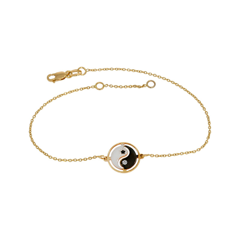 Bratara, Aur Mix, 14 k, 1.44 gr, cu Diamante, Cod Produs: 577444 - Tezaurshop.ro