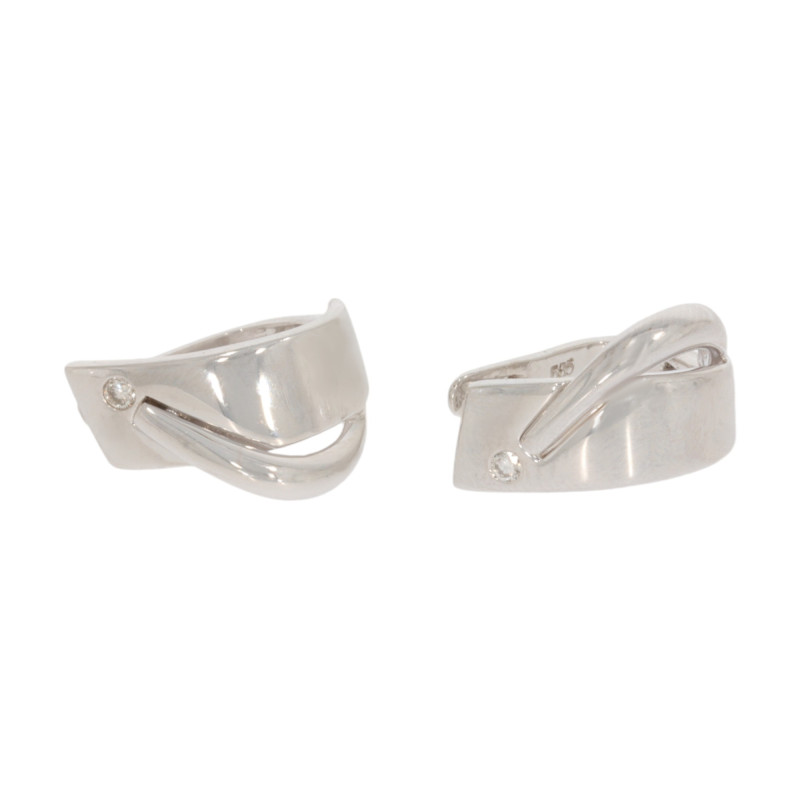 Cercei, Aur Alb, 14 k, 4.09 gr, cu Diamante, Cod Produs: 577996 - Tezaurshop.ro