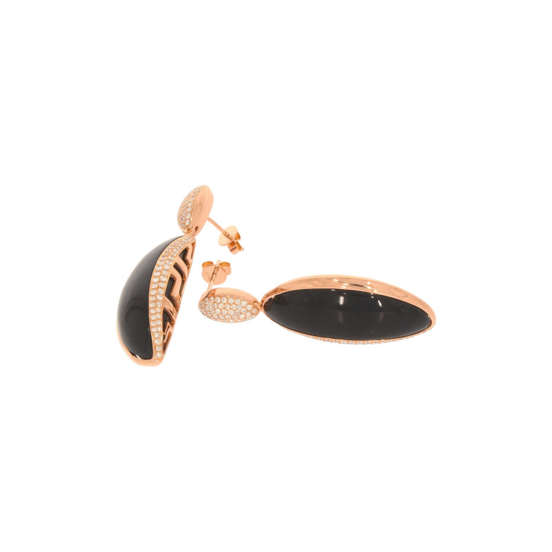 Cercei, Aur Roz, 18 k, 13.81 gr, cu Diamante, Cod Produs: 581059 - Tezaurshop.ro