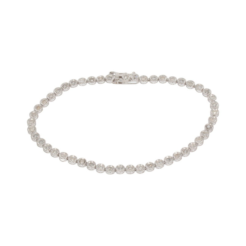Bratara, Aur Alb, 18 k, 4.65 gr, cu Diamante, Cod Produs: 581844 - Tezaurshop.ro