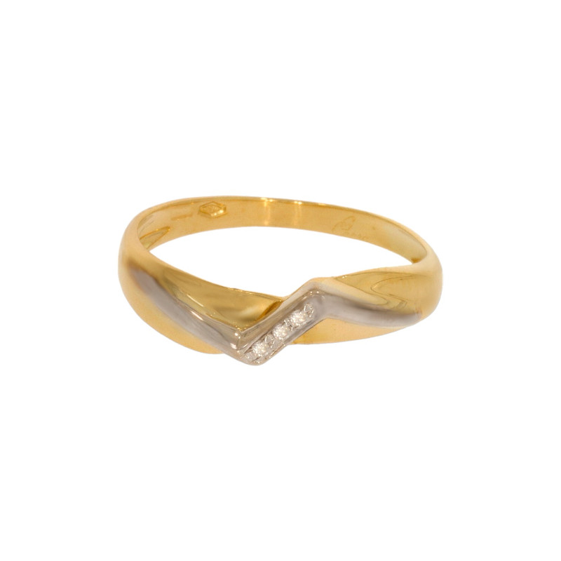 Inel Dama, Aur Mix, 18 k, 2.02 gr, cu Diamante, Cod Produs: 582041 - Tezaurshop.ro