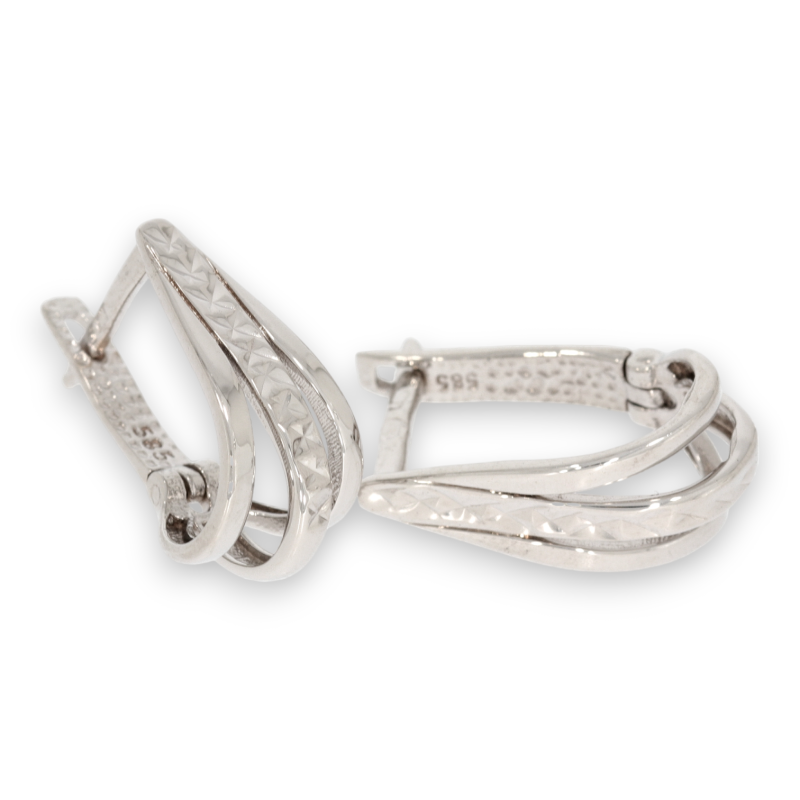 Cercei, Aur Alb, 14 k, 2.51 gr, Cod Produs: 582792 - Tezaurshop.ro