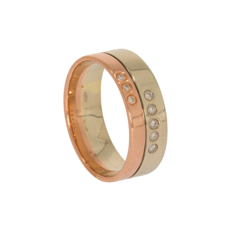 Inel Dama, Aur Mix, 14 k, 5.04 gr, cu Diamante, Cod Produs: 586336 - 2
