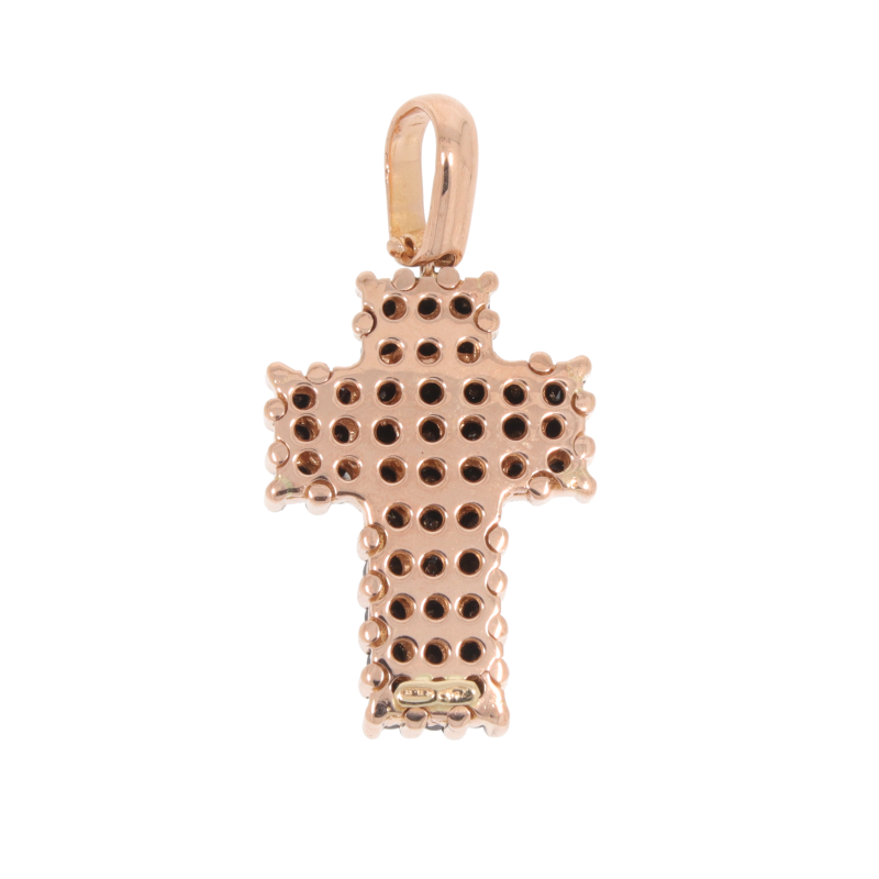 Cruce, Aur Roz, 18 k, 13.27 gr, cu Diamante, Cod Produs: 587026 - 2