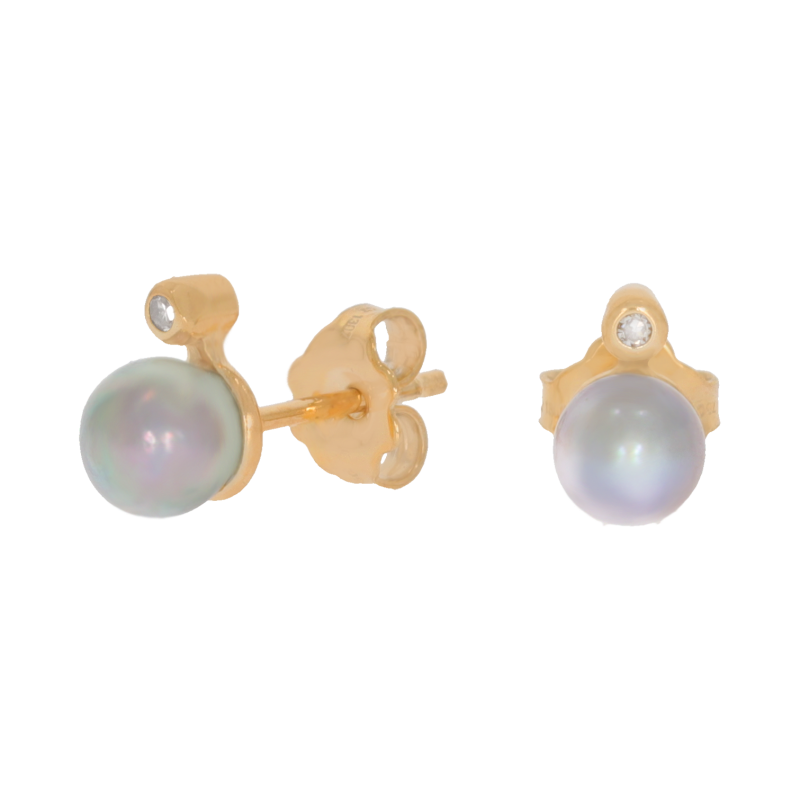 Cercei, Aur Galben, 18 k, 1.55 gr, cu Diamante, Cod Produs: 588416 - Tezaurshop.ro