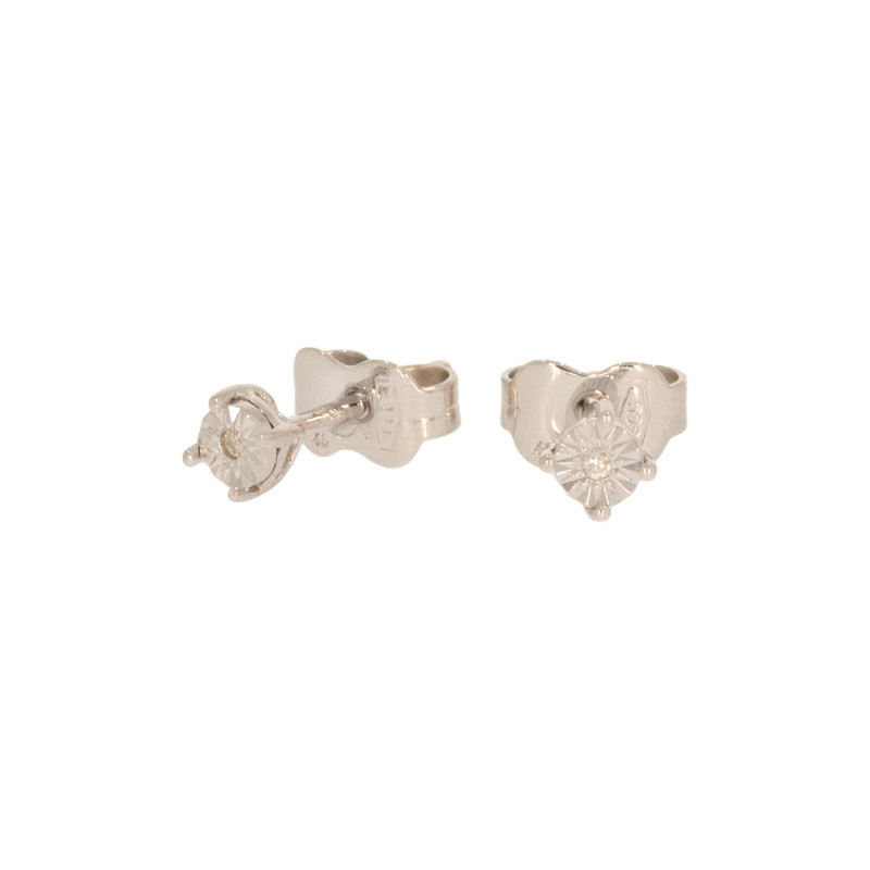 Cercei, Aur Alb, 14 k, 0.75 gr, cu Diamante, Cod Produs: 588418 - Tezaurshop.ro